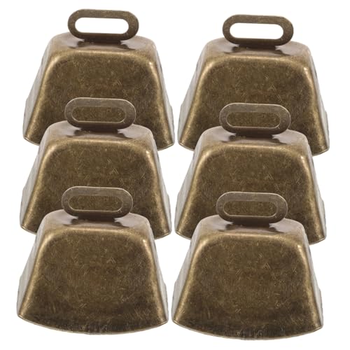 SUPVOX Metal Vintage Cow Bells Set 6 Pcs Dog Bells for Sporting Events for Animals