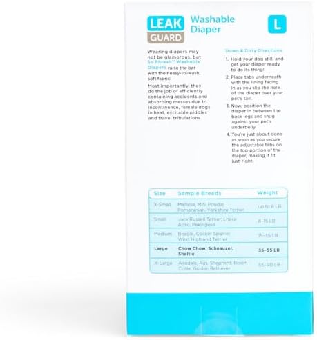 Miniatura 2 de SO PHRESH Pañal lavable contra fugas para perros, paquete grande de 2