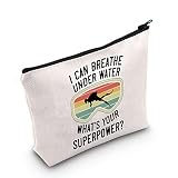 LEVLO Scuba Diving Cosmetic Bag Diving Lover Gift I Can Breathe Underwater What's Your Superpower Ma