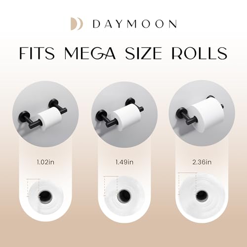 Day Moon™ - Toilet Paper Holder - Modern Roll Holder for Bathroom - 1 Pack - Wall Mount - Classic, Black by Day Moon Designs - Image 6