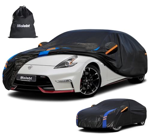 Image of Custom Fit Car Cover for Nissan 350Z /370Z (2009-2026), Upgraded Waterproof All Weather Outdoor Auto Cover with Driver Door Zipper & Mirror Pockets, UV /Snow /Dust Protection