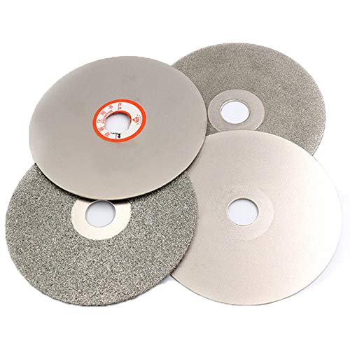 Xucus 4" inch Grit 36-3000 Diamond Grinding Disc Wheel Coated Flat Lap Disk Lapidary Tools for Sharpening Diamond Blades Gemstone - (Grit: Single 600Grit, Size: 4 inch)