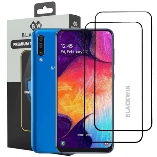 Image of Blackwik Tempered Glass Screen Protector for Samsung Galaxy M31 / M30S / M30 / A30 / A30S / A50 / A50S / A20 with Edge-To-Edge Protector Coverage | Easy Installation Kit (Black) (Pack Of 2)