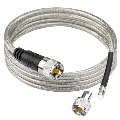 Ullnosoo CB Coax Cable 6ft, CB Radio Antenna Cable RG8X Coaxial Cable with PL-259 Male to FME Female/ PL259 Male Connector, Low Loss for HAM Radio, VHF Radio, Marine Antenna, SWR Meter