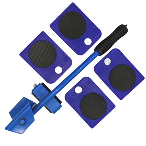 THORQUE Furniture Sliders and Lifter KIT, 5 Moving Pads, Blue, 35 x 10