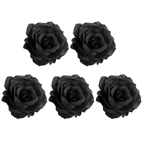Pinzas pelo flor negra de tela con acabado delicado accesorio premium de luto