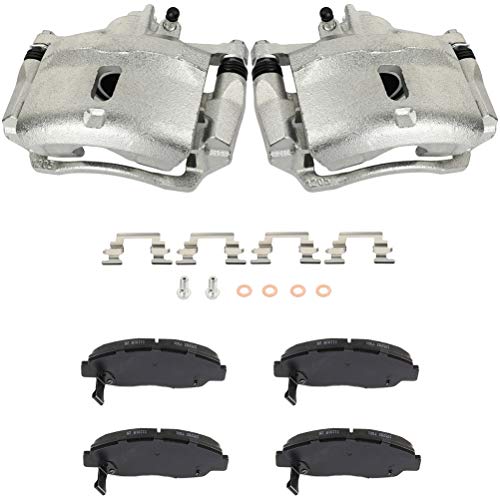 Image of SCITOO Front Left & Right Brake Kit [4] Brake Pads [2] Brake Disc Calipers w /Bracket Compatible With 1997-2000 for Acura for EL,1996-2011 for Honda for Civic