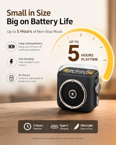 Image of CASON Mini Bluetooth Speaker with Mic,Magnetic Pocket Speakers with Back Clip, Small Wearable Bluetooth Speaker with Clear Sound for Travel, Home & Outdoor Use (Dark Grey)