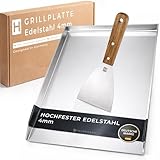 𝗛𝗔𝗩𝗘𝗡𝗛𝗔𝗨𝗦 Plancha Grillplatte Edelstahl [40x30cm] I Massive Grillplatte 4mm Plancha Grillplatte Gasgrill & Kohlegrill I Edelstahl Plancha 100% verzugsfrei I Edelstahlplatte Grill 4.2kg schwer