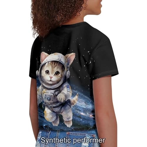 Image of 4th of July Shirt for Girls 7-8 Years US Flag Crop Tops Kids Outfit Independent Day Graphic Tee-