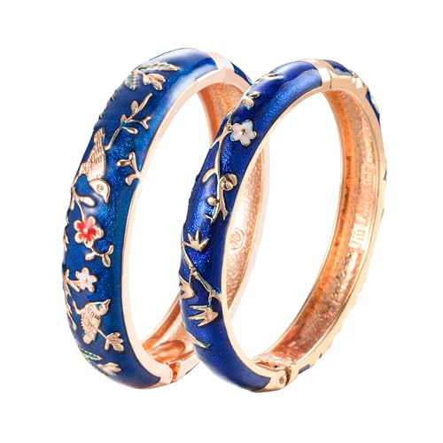 UJOY Bracelet en émail pour femme - Bracelet floral fait main, bijou vintage cadeau - Bracelet...