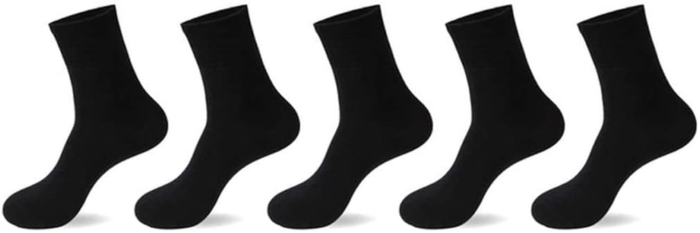 JSEIAJB Men's Business Socks Winter Cotton Socks Quick Dry Black and White Long Socks Plus Size