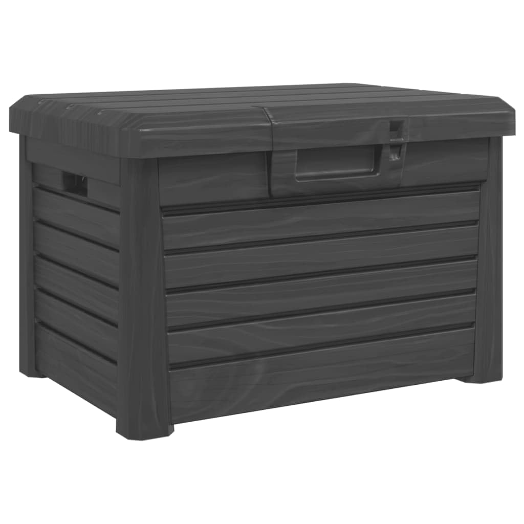 vidaXL Outdoor Cushion Box, Storage Box for Garden Patio, Deck Box with Lid, Storage Container for Tools, Modern Style, Anthracite Polypropylene