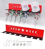 SKYJDM Farbspritzpistolenregal für magnetische oder Wandhalterung, hält 7 Schwerkraft-Futterpistolen oder 4 mit Bechern, robuster Stahl-Farb-Organizer mit S-Haken für Garage, Karosseriewerkstatt oder