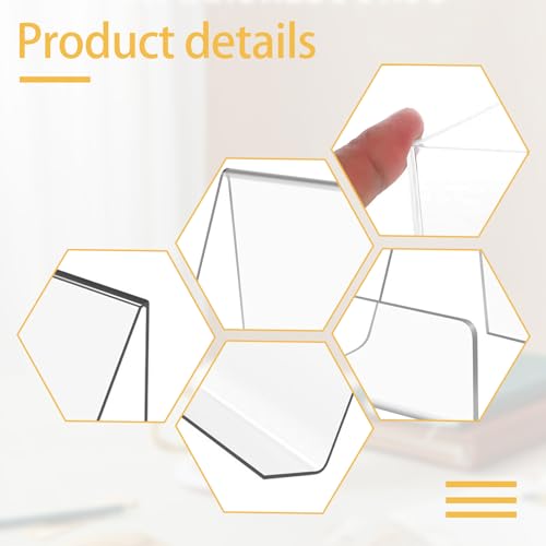 8 PCS Klarer Buchständer aus Acryl,Warenträger als Buchstütze und Aufsteller,10,5 x 9 x 7,5 cm transparent Buchständer für Magazin Broschüren Menükarte