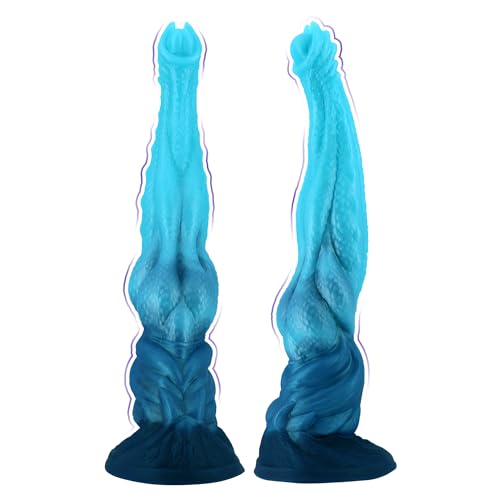 Pferd Dildo 34 cm Super Lang Monster Dildo mit Knoten und Saugnapf Riesen Fantasy Silikon Drache Dildo Analplug Erotikspielzeug für Frauen und Männer