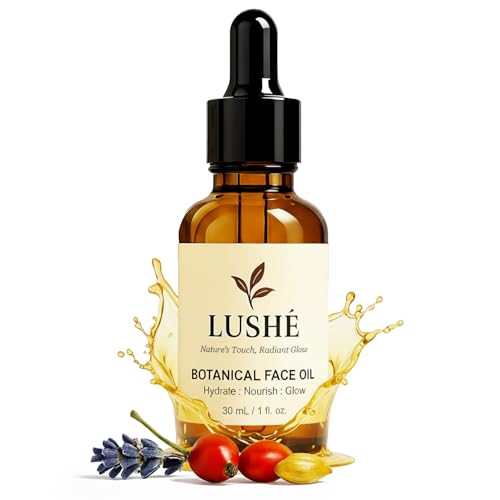 LUSHÉ Botanical Face Oil with Argan, Jojoba, Rosehip & Vitamin E ...