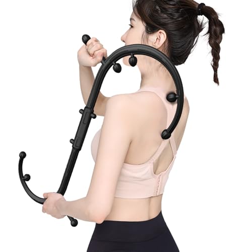 Back Massager for Pain Relief Deep Tissue - Massage Trigger Point Cane,Massage Stick for Pain Relief,Muscle Release Tool Self Massage Hook Cane for Women & Men(Black)