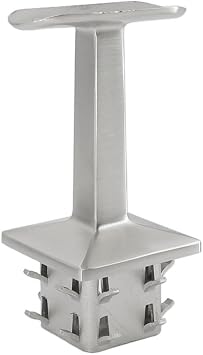 Stainless Steel 316 Grade 2 x 2 Post Mount Fixed 1-5/8" OD Radius Saddle Handrail Support SH-042, Satin Finish