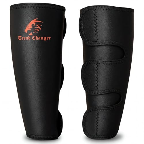Trend Changer 5mm-7mm Weightlifting Shin Guards & Calf Support Brace – Adult Shin Guard with Neoprene Padding for Deadlifts, CrossFit, Rope Climbs, Box Jumps – Adjustable Compression Fit for Men & Women