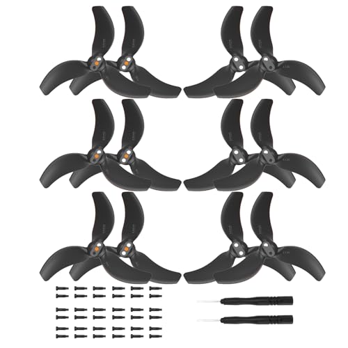 12 Pcs Avata 2 Propellers for DJI Avata 2 Accessories,Low-Noise Blades Props Wings Replacement Blades Accessories (Black)