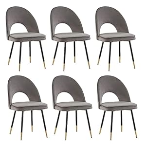 Eetkamerstoelen keukenstoelen woonkamerstoelen 2/4/6-delige set fluweel zachte kussens zitting en rug met gouden metalen…