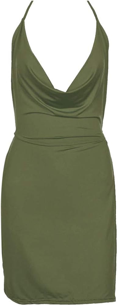 Amazon.com: Fashion Women's Sexy Deep V-Neck Halter Backless Slit Mini Party Club Dress - Evening Lace Club T-Shirt Navy Elegant Mini Cute Purple Bodycon Plus Size Western Modest Wedding (Army Green S) : Amazon.com: Fashion Women's Sexy Deep V-Neck Halter Backless Slit Mini Party Club Dress - Evening Lace Club T-Shirt Navy Elegant Mini Cute Purple Bodycon Plus Size Western Modest Wedding (Army Green S) :