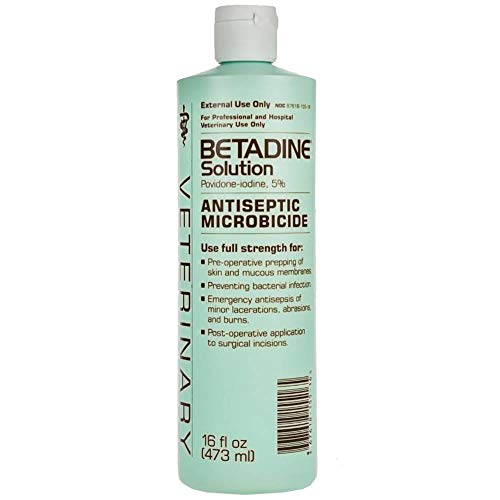 Betadine 16 oz Solution Povidone Iodine 5% Antiseptic Wound Microbicide Pre-Operative Solution Prevents Bacterial Infections