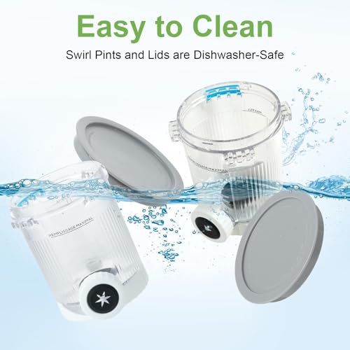 PCTTOIL 2 Stück Pint-Behälter für Ninja Swirl CREAMi, Swirl Pints und Deckel kompatibel mit NC700 NC701EU Serie, BPA-frei & Spülmaschinenfest