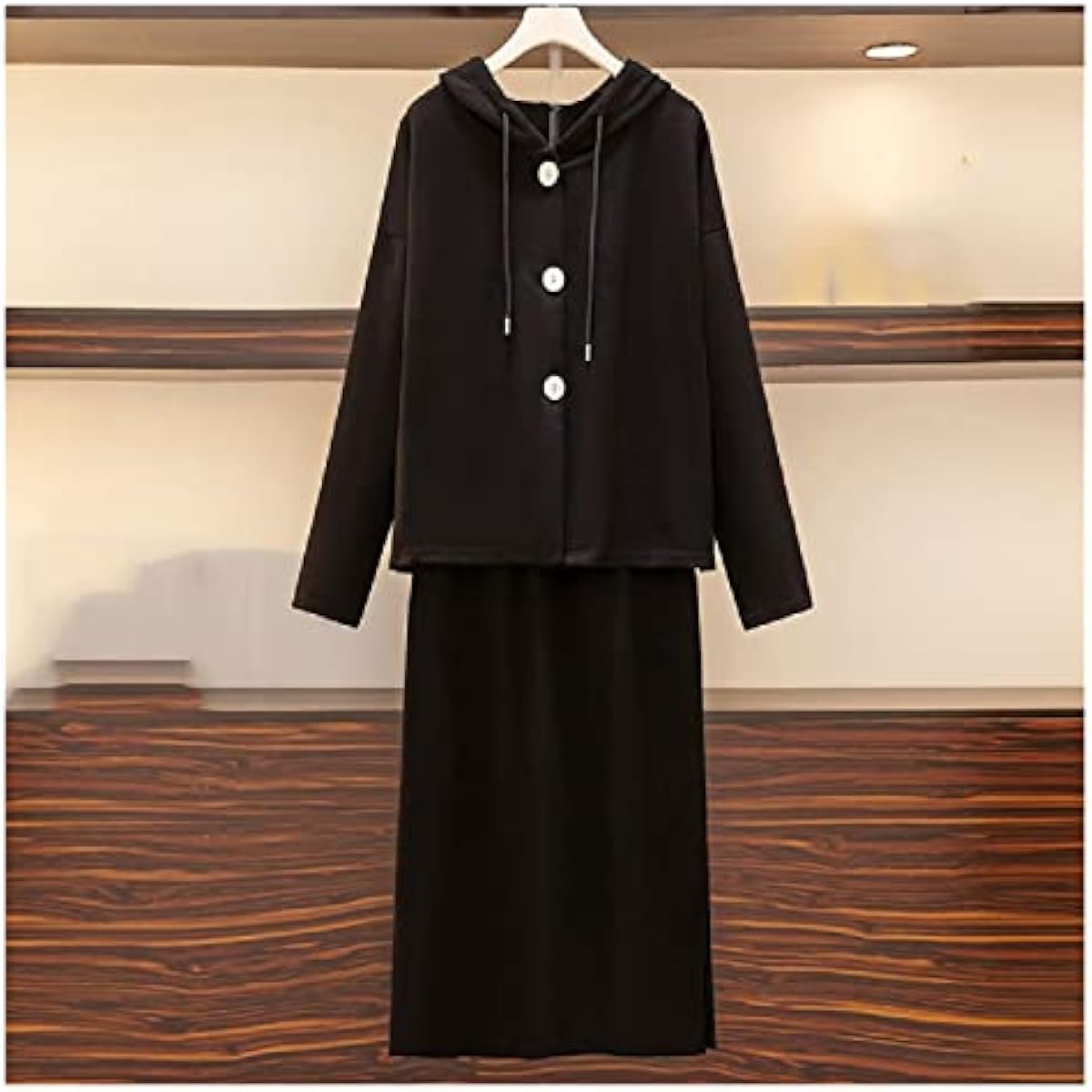 日本売 Zhjydd 秋の女性の大きさのセットは薄い年齢の人工植物ニットジャケットスカートスーツです Color Black Size Xl Code 服 ファッション小物 純正通販店 Littleshopp Com