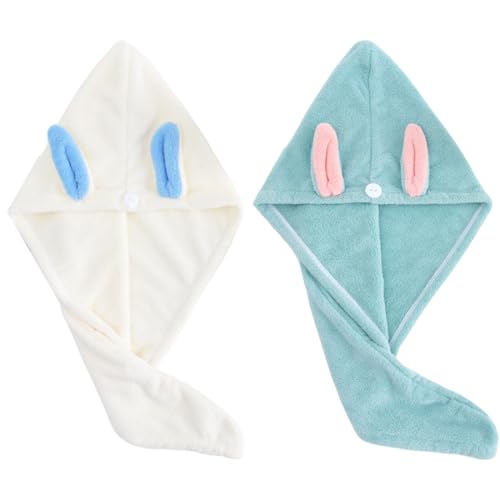 BQRKOTM 2 Piezas Toalla Microfibra Pelo Rizado Curly Toalla Pelo Microfibra Anti Frizz para Mujeres Pelo Largo Pelo Mojado Seco Rápido