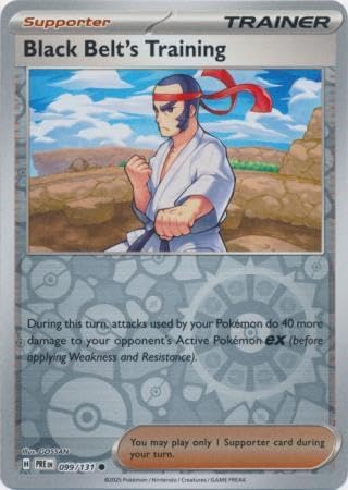 Pokemon - Black Belt’s Training 099/131 Prismatic Evolutions – Reverse Foil Single Card