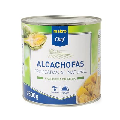 Alcachofas al Natural Chef – Frescura y Sabor Mediterráneo en tus Platos, Diferentes Tamaños y Formas. (3 LATAS, troceadas al natural lata 1550gne (2500 g))
