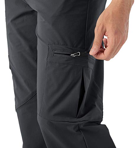 Rdruko Men's Stretch Hiking Work Pants Lightweight Quick Dry Water Resistant Outdoor Fishing Pants 6 Pockets (Dark Gray,Us 36) #TOP5