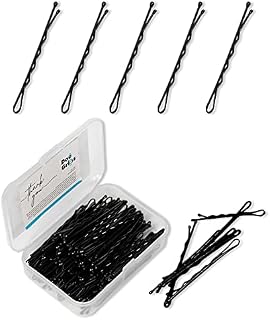 Bobby Pins Black 120 Pcs box - 5.5cm Anti-slip Thick Hair Grips - Rustproof Hair Pins for All Ages with Curly, Long, Short, Thin, & Wavy Hairs - Kirby Grips Suitable for Events - Prolong Grip All-day