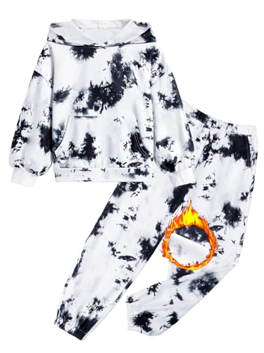 Image of Arshinet Girls 2 Piece Outfits Oversized Sweatshirt and Sweatpant Sweatsuit | Pullover Hoodie Crewneck Baggy Jogger Pants with Pockets Fall Winter Tracksuits Clothes