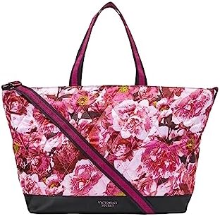 Victoria's Secret Floral Tote Rose Flowers Quilted Weekender Bag