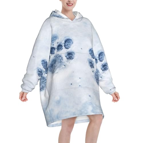 Couverture en peluche douce à capuche avec imprimé pattes de chat pour une douceur absolue