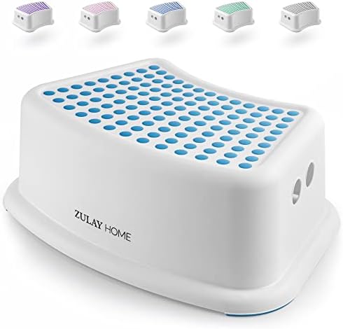 Zulay Home Step Stools for Bathroom Sink with Anti-Slip Surface & Base - Kids Step Stool for Toddlers Potty Training, Kitchen, Living Room, Bedroom, Toy Room (Blue)