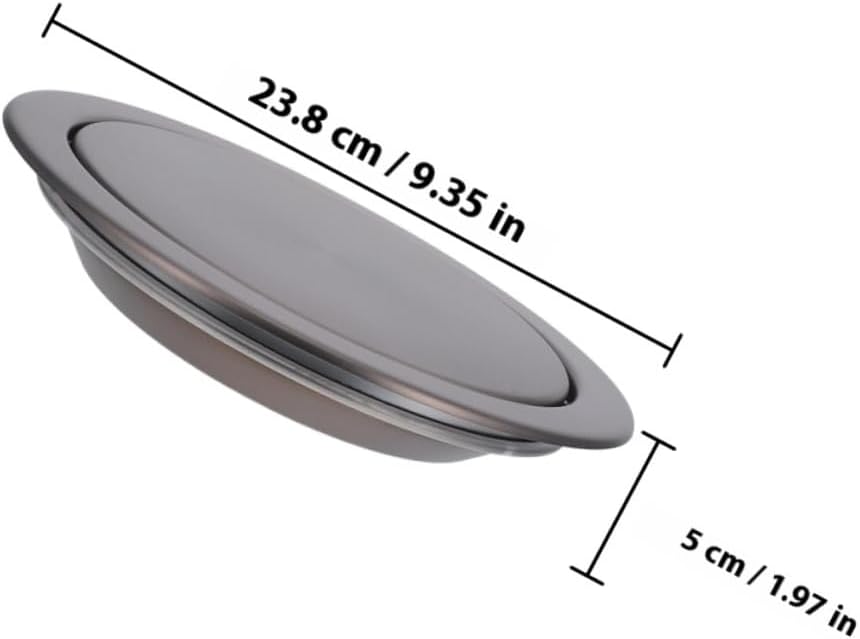 Built-in Stainless Steel Kitchen Countertop Trash Can Lid with Auto Flap, Recessed Garbage Bin Cover, Gray Swing Top Lid for Home and Bathroom Use,