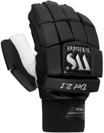 WHITEDOT Sports Leather Whitedot Dot 2.1 Cricket Batting Gloves||Suitable for Mens|Adult|Large Right Hand||Black