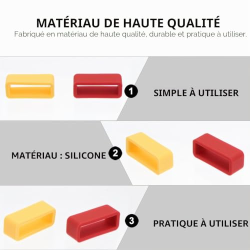Tofficu Anneau Silicone Passant Montre 16Mm Accessoire Bracelet Anti-Chute Confortable Durable Pour Homme Femme Lot 8 Pièces – vue 3