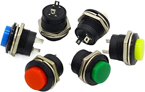 Interrupteur bouton poussoir R13-507 momentané SPST rouge et jaune pour circuits AC 6A