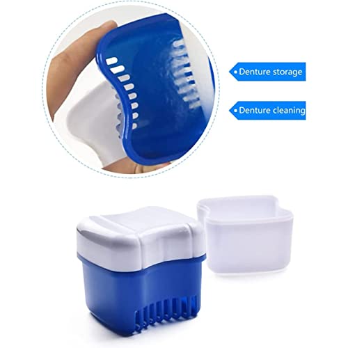 Btwood - Denture Bath Kit - Includes 2 Denture Bath Cups + 2 Denture Cleaner Brushes + 2 Strainer Baskets - Ideal For Dentures, Retainers & Mouthguards, 1.0 Fl Oz #TOP2