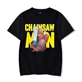 LKY STAR Anime Chainsaw Man Camisetas para Hombres Mujeres T-Shirt Denji Pochita Cosplay Tees