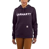 Carhartt Women's Relaxed Fit Midweight Logo Graphic Sweatshirt, Nocturnal Haze Heather, X-Large