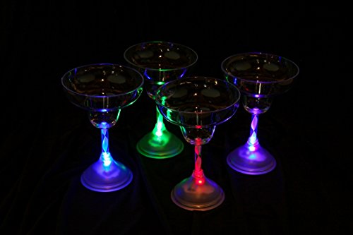 Lily's Home Led Light Up Flashing Plastic Margarita Cocktail Glasses, Color Changing, Essential For Parties (8 Oz. Each, Set Of 4) #TOP1