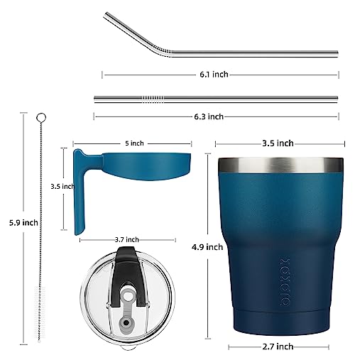 Image of BJPKPK 10 oz Mini Tumbler with Lid, Straw & Handle, Insulated Steel Cup