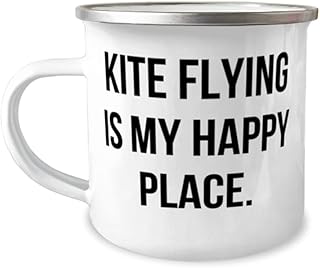 Useful Kite Flying 12oz Camper Mug, Kite Flying is My Happy Place, Gifts For Friends, Present From Friends, For Kite Flying, Hobby ideas, Hobby gifts, Unique hobbies, Thoughtful gifts, Memorable