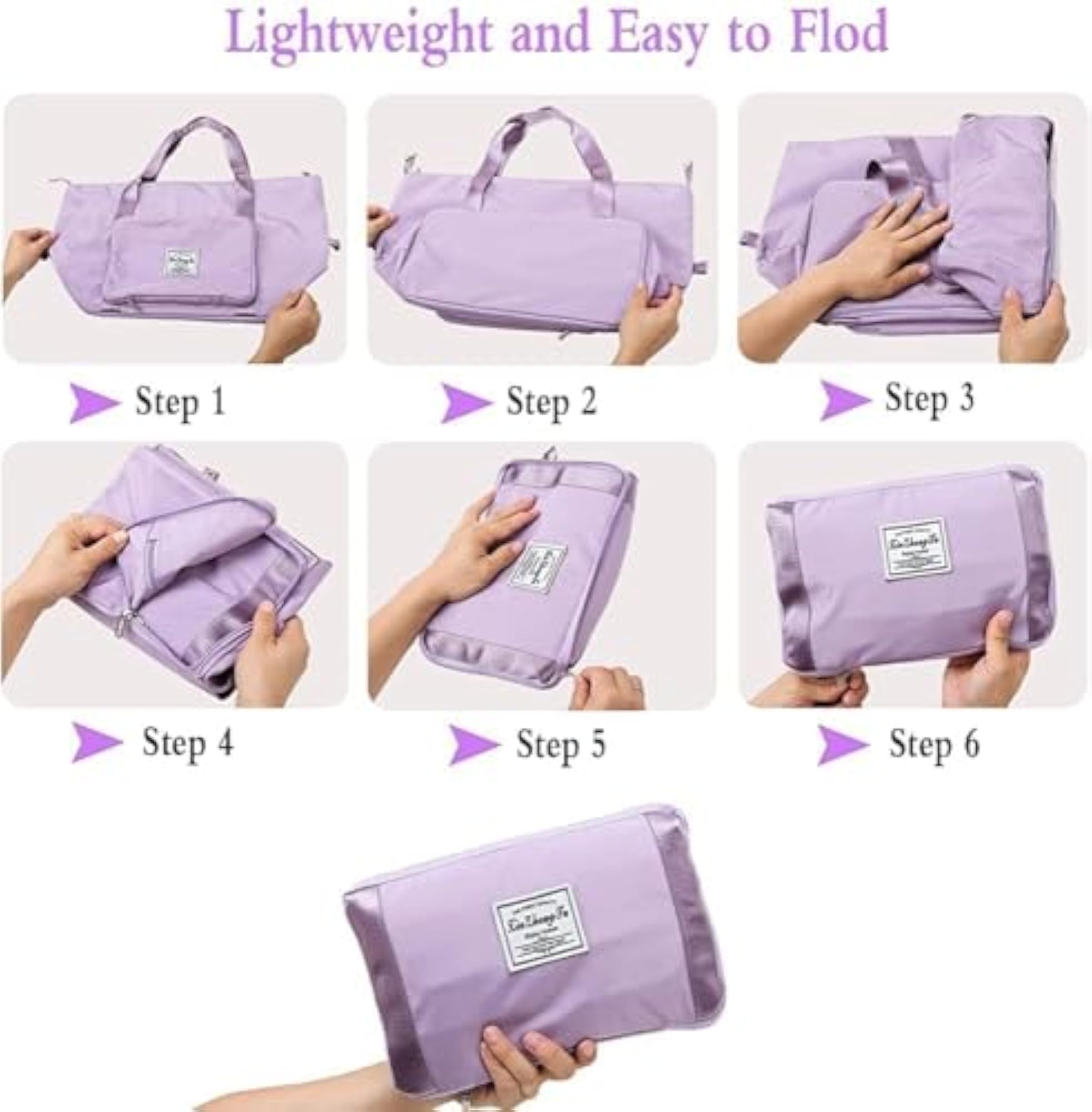 Large Capacity Folding Travel Duffel Bag, Waterproof Carry-On